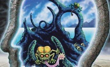 Promotional artwork of Island artwork from the Brain Dead Secret Lair Lands drop.