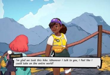 Talking to Marina on a mountaintop.