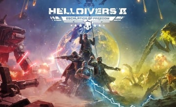 Helldivers standing heroically in artwork for the new Helldivers 2 Escalation of Freedom update