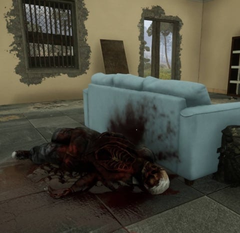 How to Get a Backpack in Vorax - Cover Image a Backpack Next to a Dead Body on the Floor of the Manor House