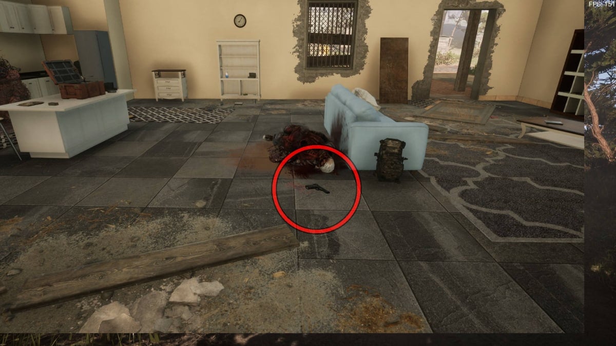 The Floor of the Manor House with the First Gun in Vorax Circled