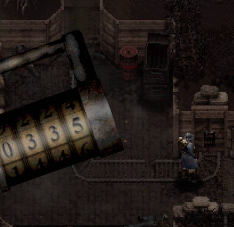 How to Get the Front Line Door Code in Conscript - Cover Image Standing Near the Locked Front Line Door with the Lock Superimposed