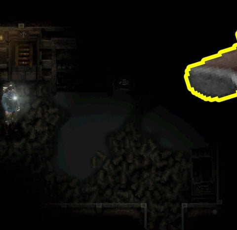 How to Get the Torch in Conscript - Cover Image Using the Torch Flashlight Underground with the Torch Icon Highlighted and Enlarged