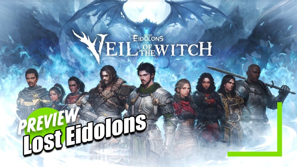 Lost Eidolons: Veil of the Witch title image with the main characters.