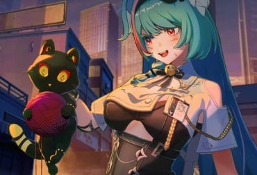 An anime character with a cute cat pet in the gacha RPG Neverness to Everness