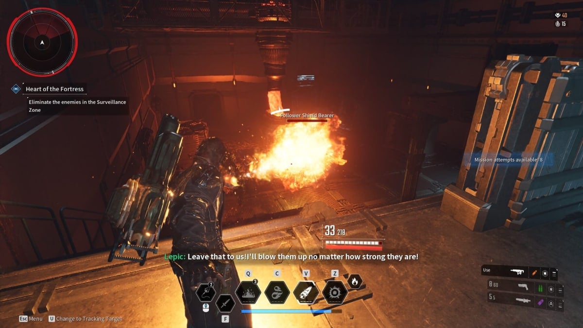 Blair from The First Descendant uses an ability.