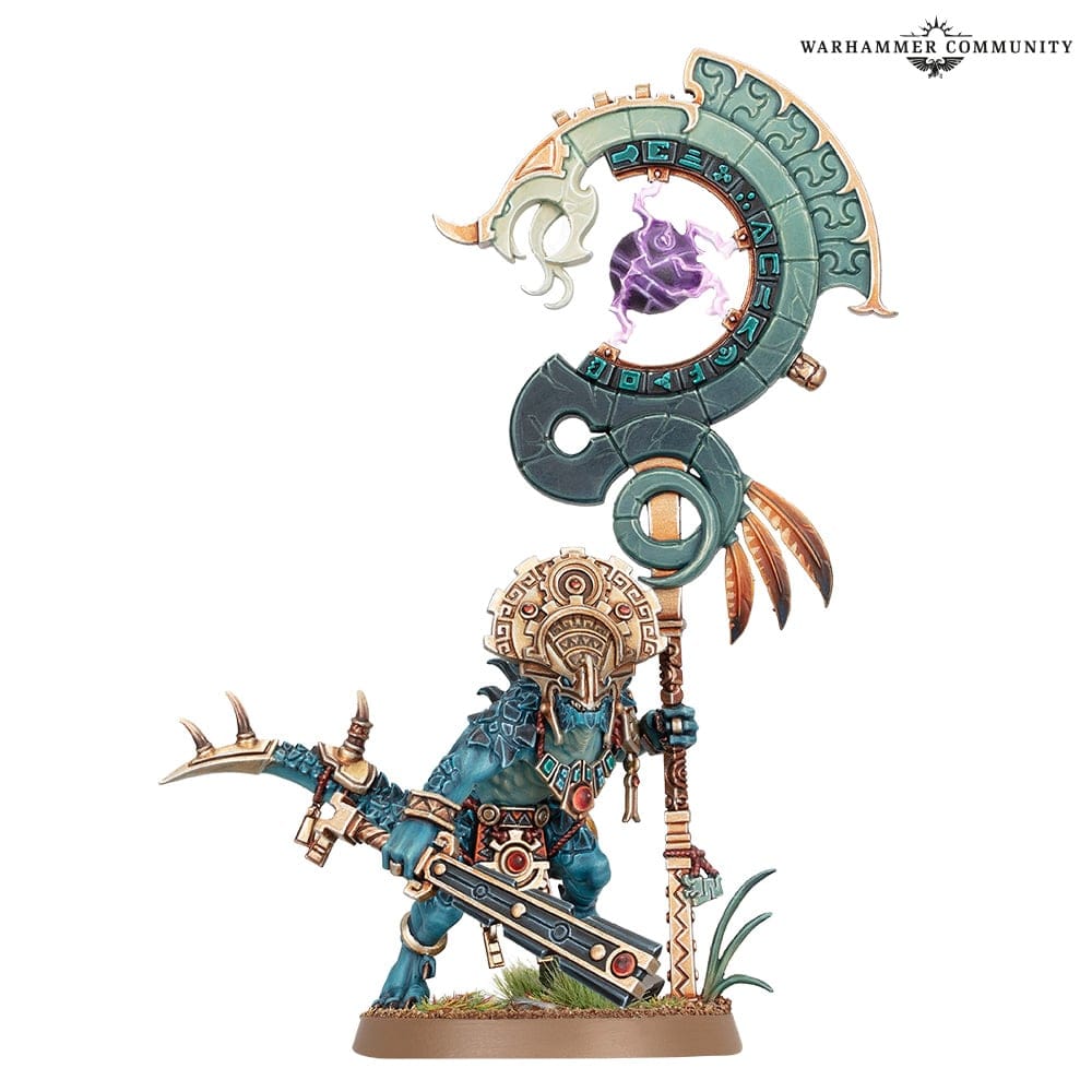 An image of the Warhammer Age of Sigmar Seraphon Saurus Astrolith Bearer